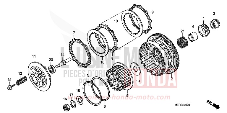 EMBRAYAGE von CBF600N ABS PEARL AMBER YELLOW (Y200) von 2009